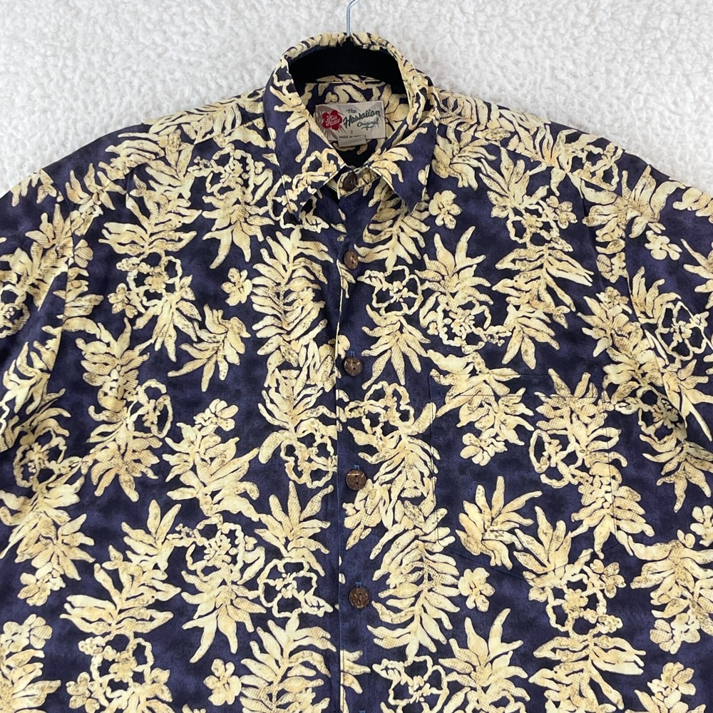 Hilo Hattie Blue Hawaiian Print Button-Up Casual Shirt Mens Short Sleeve Size S - Picture 2 of 11